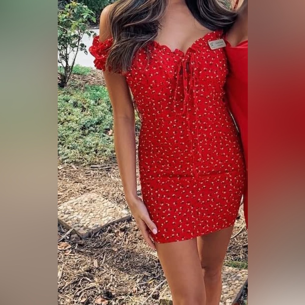 Princess Polly Red Floral Women's Dress